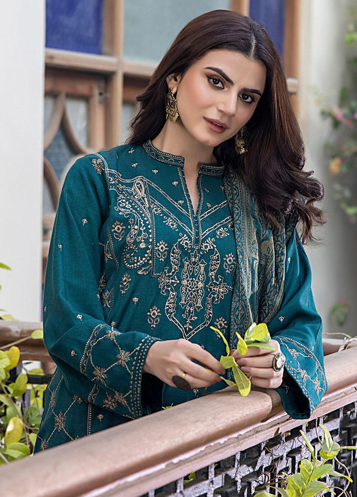 Lakhany Embroidered Slub Suits Unstitched 3 Piece LSM23WS LG-IZ-0113 - Winter Collection