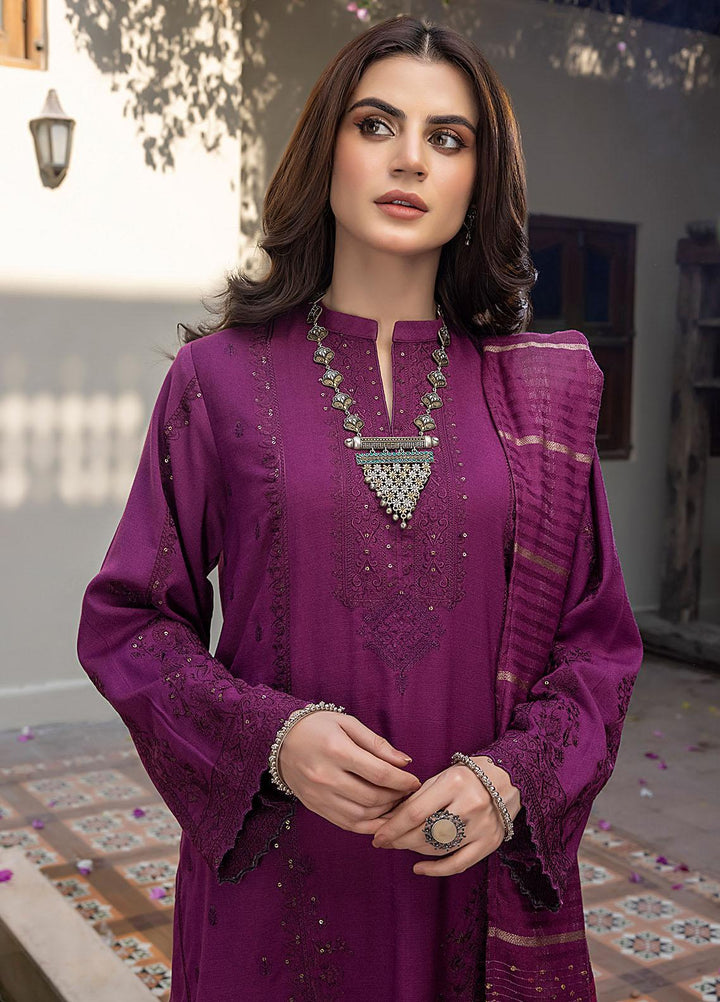 Lakhany Embroidered Slub Suits Unstitched 3 Piece LSM23WS LG-RM-0046 - Winter Collection
