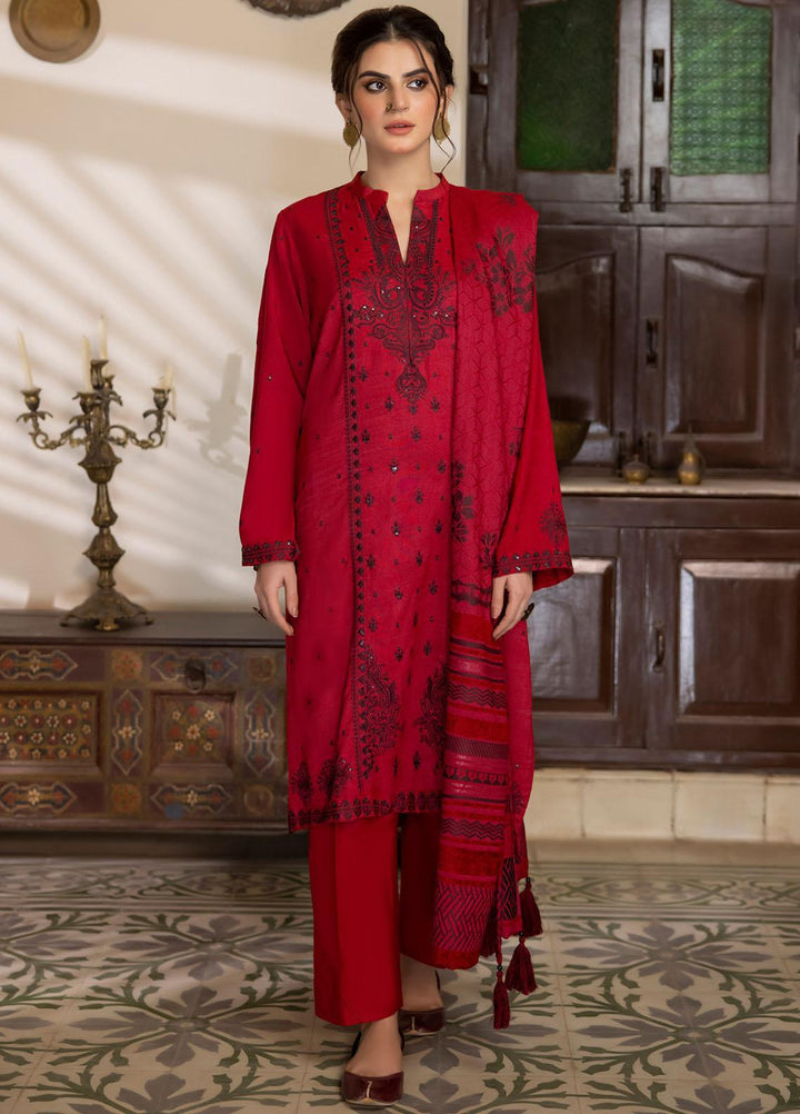 Lakhany Embroidered Slub Suits Unstitched 3 Piece LSM23WS LG-RM-0075 - Winter Collection