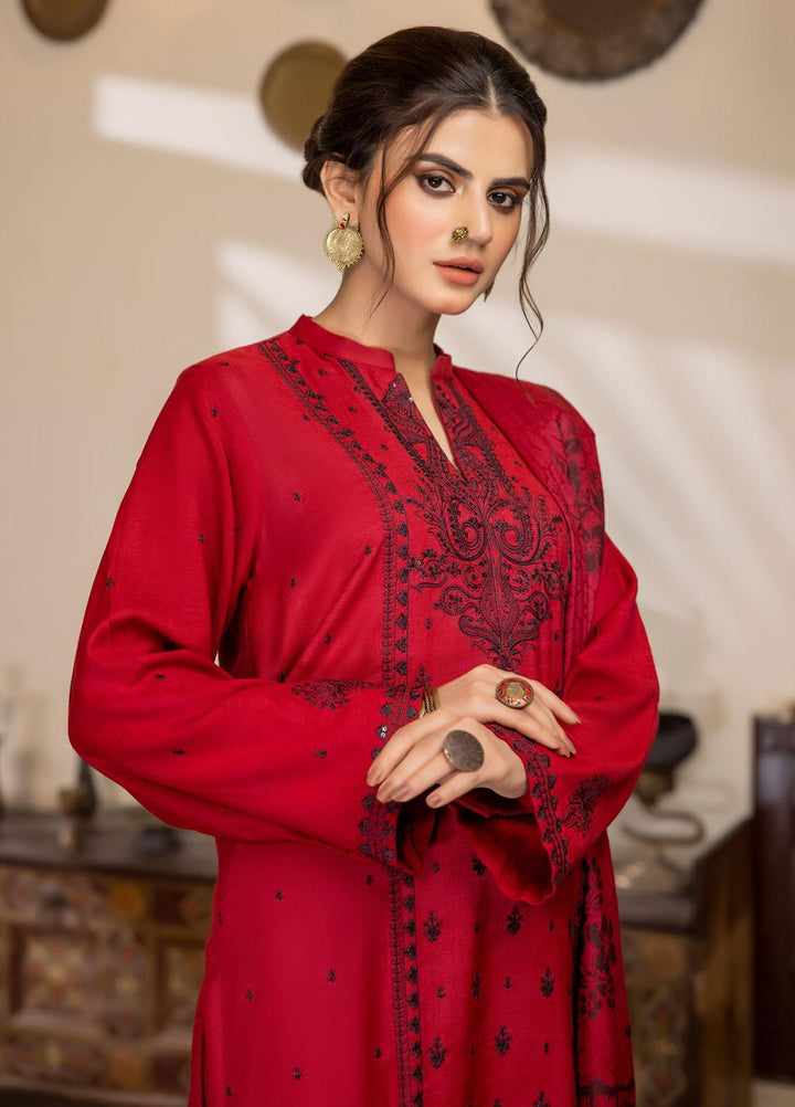 Lakhany Embroidered Slub Suits Unstitched 3 Piece LSM23WS LG-RM-0075 - Winter Collection