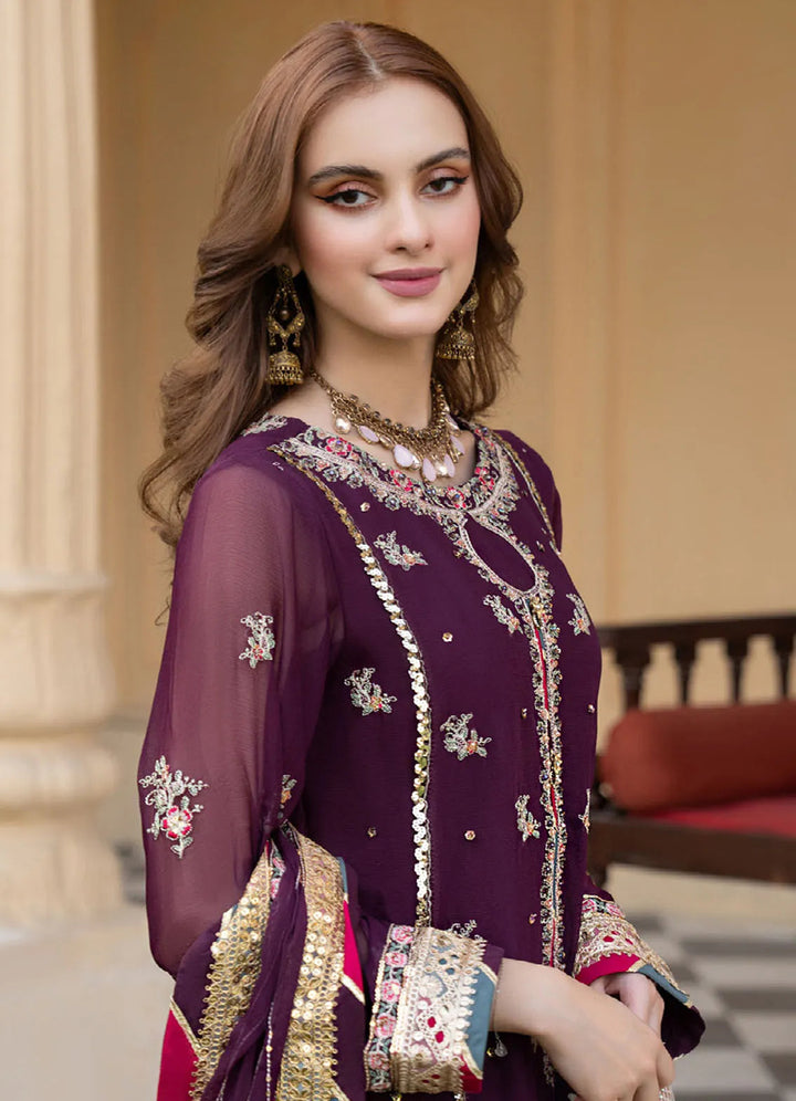 Lallaria By Noorma Kaamal Embroidered  Chiffon Suit Unstitched 4 Piece NK24LC NK-LLC-15 - Summer Collection