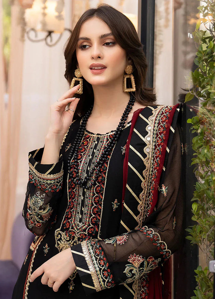 Lallaria By Noorma Kaamal Embroidered Chiffon Unstitched Suits 3 Piece NK23L NK-LLC-04 - Luxury Collection