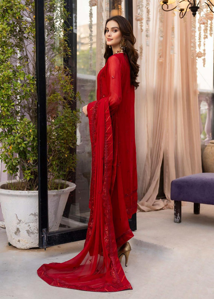 Lallaria By Noorma Kaamal Embroidered Chiffon Suits Unstitched 3 Piece NK23L NK-LLC-03 - Luxury Collection