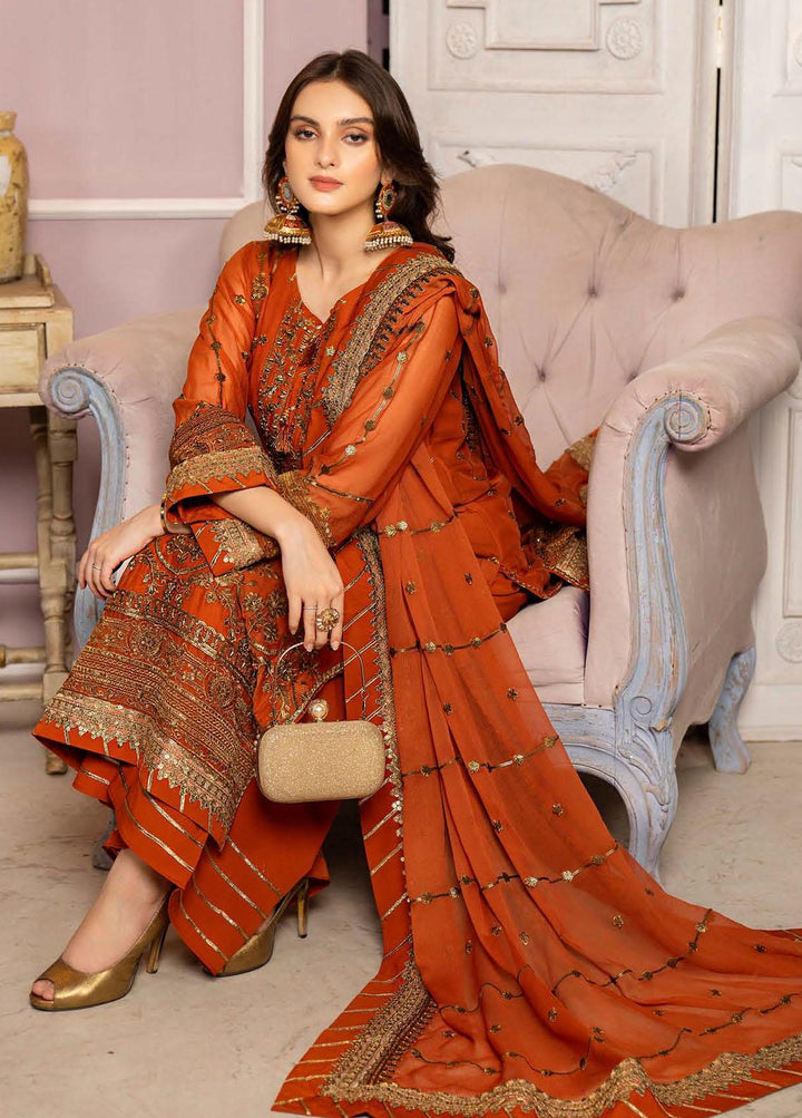 Lallaria By Noorma Kaamal Embroidered Chiffon Suits Unstitched 3 Piece NK23L NK-LLC-10 - Luxury Collection