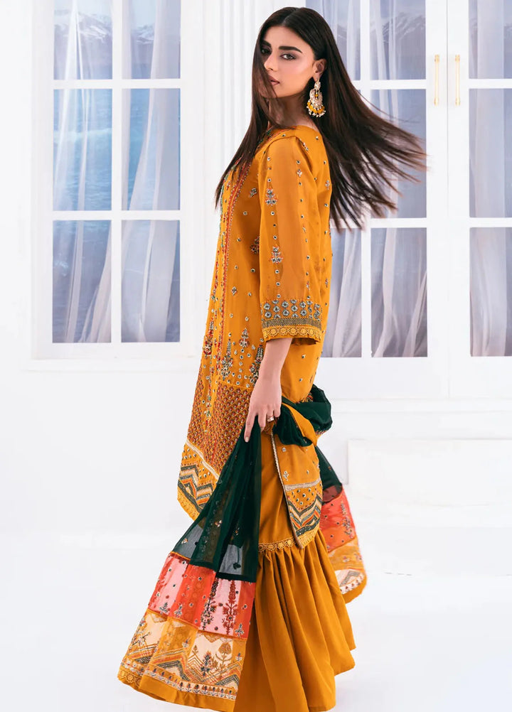 Lallaria by Noorma Kaamal Embroidered Chiffon Suit Unstitched 4 Piece NKL24L NK-LLC-21 - Festive Collection