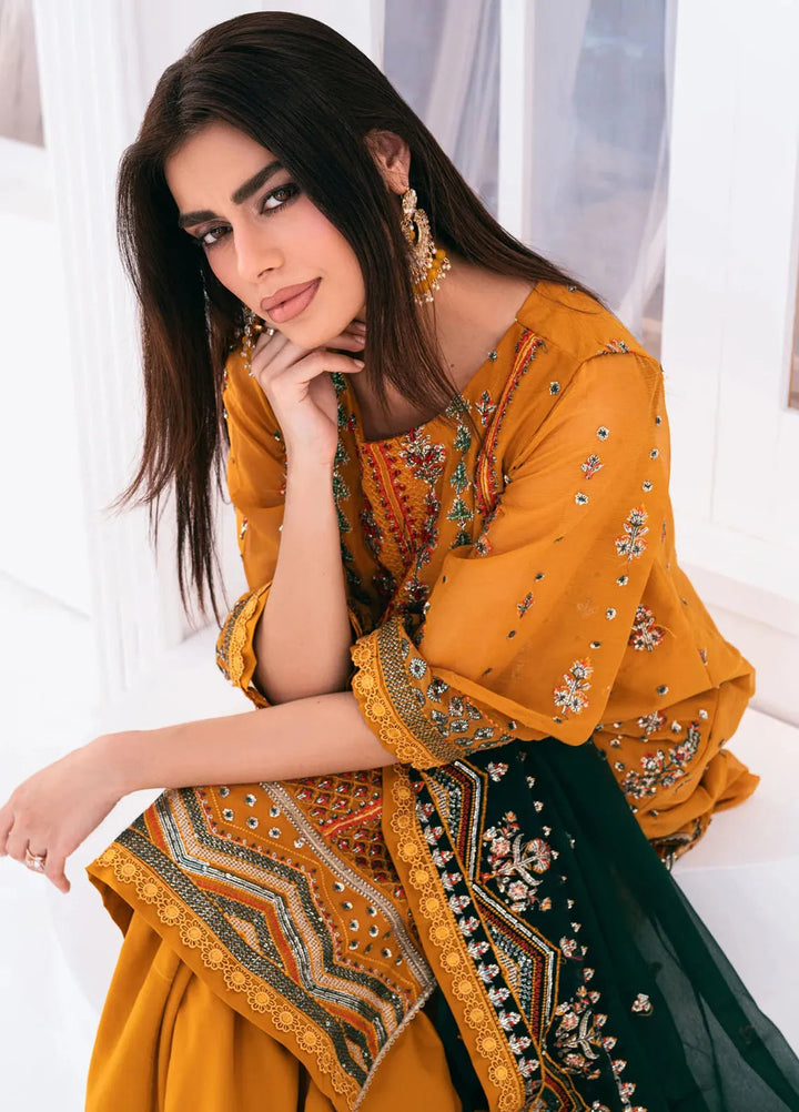 Lallaria by Noorma Kaamal Embroidered Chiffon Suit Unstitched 4 Piece NKL24L NK-LLC-21 - Festive Collection