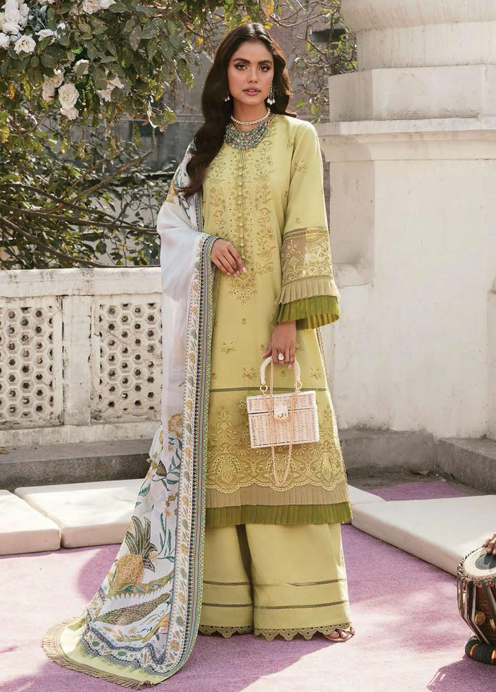Lamhay By Afrozeh Embroidered Lawn Suits Unstitched 3 Piece AF23L 005 Sage - Luxury Collection