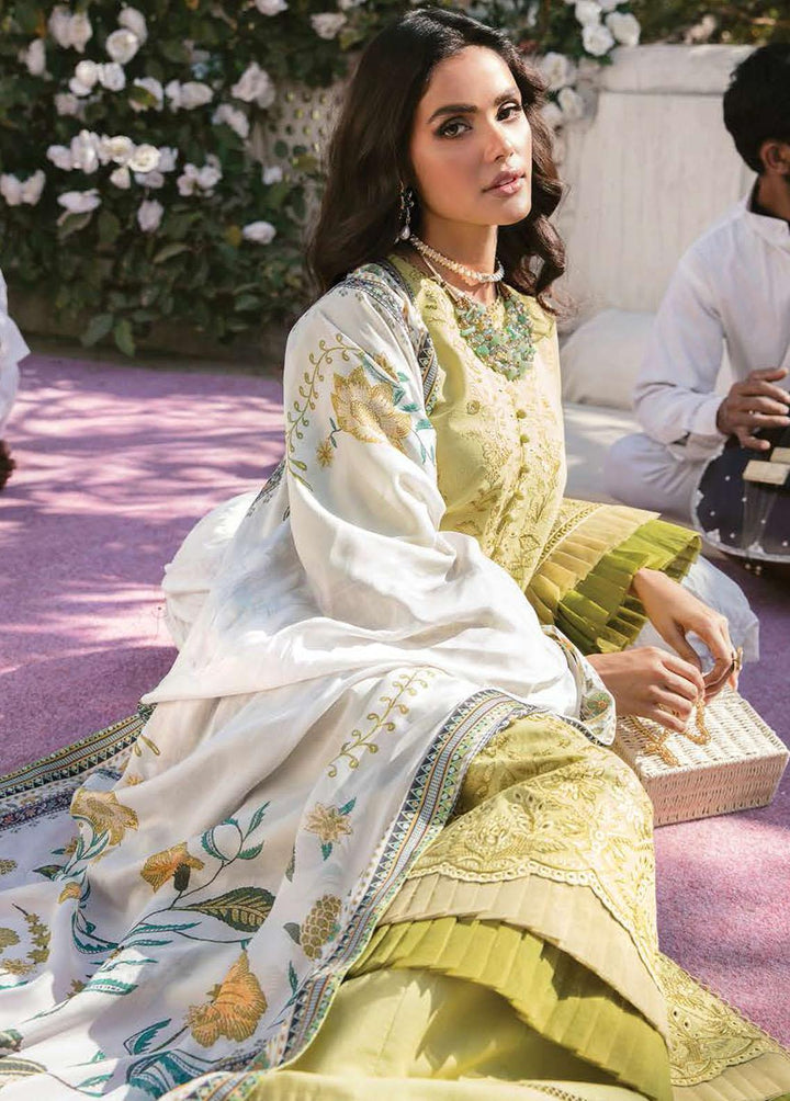Lamhay By Afrozeh Embroidered Lawn Suits Unstitched 3 Piece AF23L 005 Sage - Luxury Collection