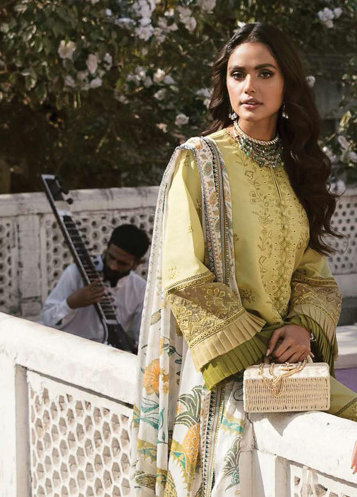 Lamhay By Afrozeh Embroidered Lawn Suits Unstitched 3 Piece AF23L 005 Sage - Luxury Collection