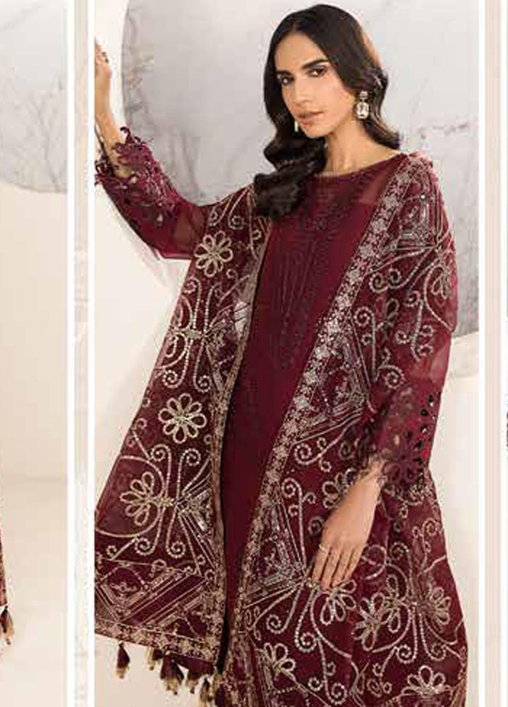 Lamhay By Alizeh Fashion Embroidered Chiffon Suits Unstitched 3 Piece AFB23L Raisa - Festive Collection