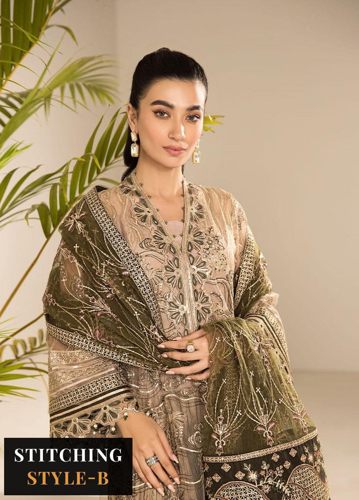 Lamhay By Alizeh Fashion Embroidered Net Suits Unstitched 3 Piece AFB23L Emhal - Festive Collection