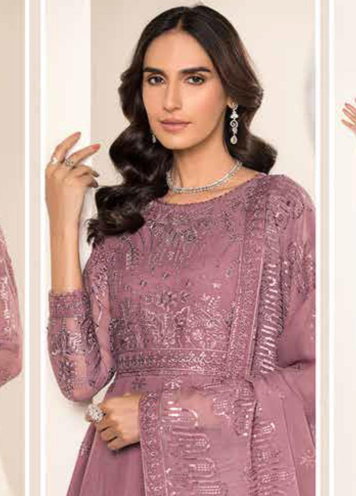 Lamhay By Alizeh Fashion Embroidered Chiffon Suits Unstitched 3 Piece AFB23L Nova - Festive Collection