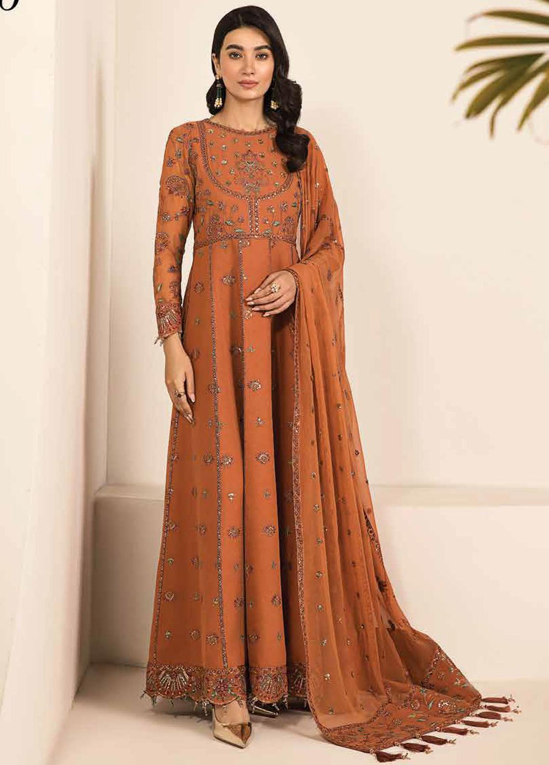 Lamhay By Alizeh Fashion Embroidered Chiffon Suits Unstitched 3 Piece AFB23L Arzou - Festive Collection