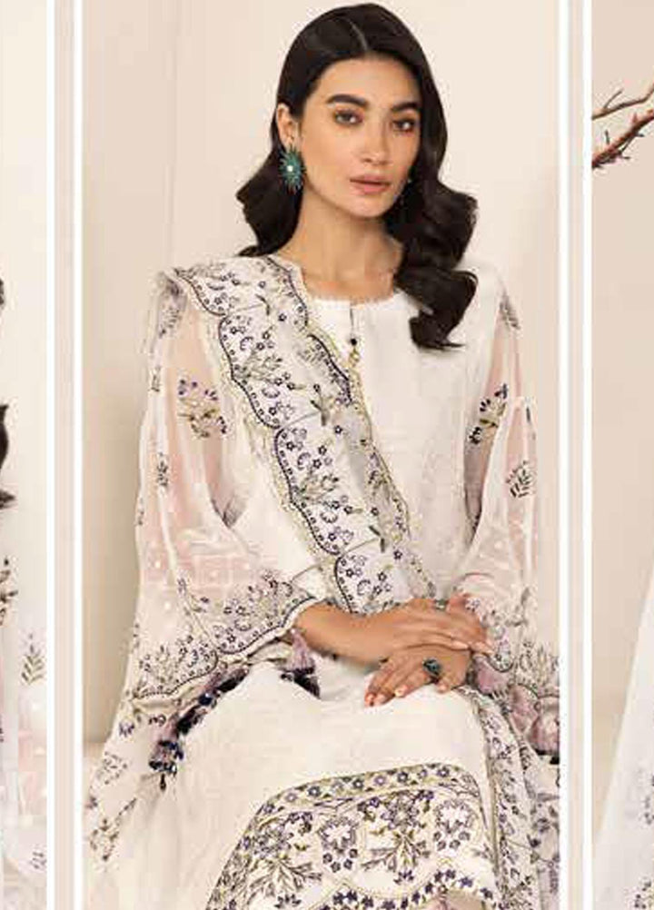 Lamhay By Alizeh Fashion Embroidered Chiffon Suits Unstitched 3 Piece AFB23L Abar - Festive Collection