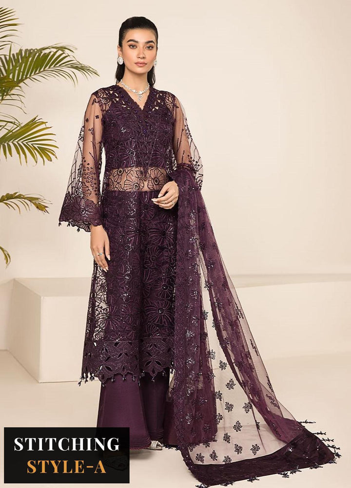 Lamhay By Alizeh Fashion Embroidered Net Suits Unstitched 3 Piece AFB23L Maya - Festive Collection