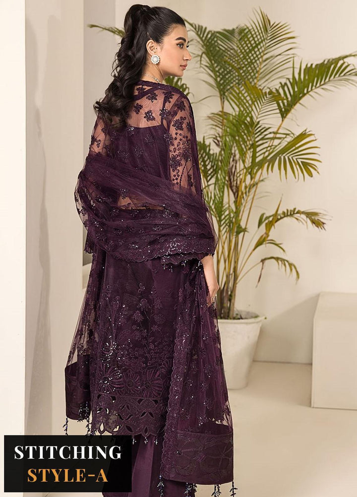 Lamhay By Alizeh Fashion Embroidered Net Suits Unstitched 3 Piece AFB23L Maya - Festive Collection