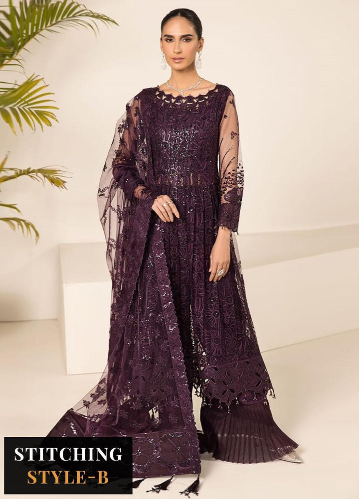 Lamhay By Alizeh Fashion Embroidered Net Suits Unstitched 3 Piece AFB23L Maya - Festive Collection