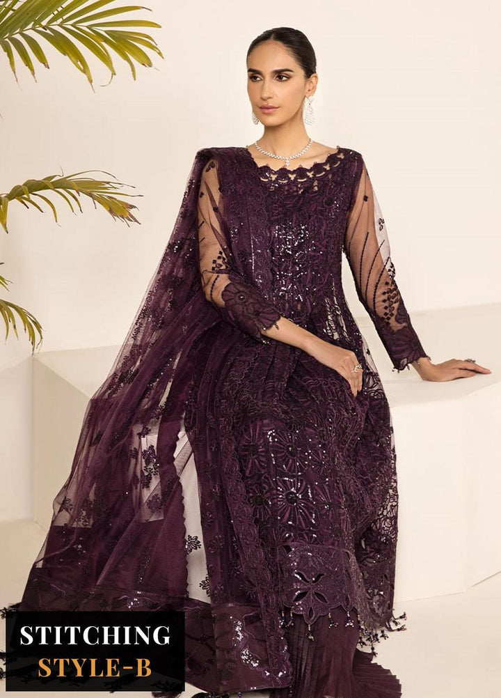 Lamhay By Alizeh Fashion Embroidered Net Suits Unstitched 3 Piece AFB23L Maya - Festive Collection