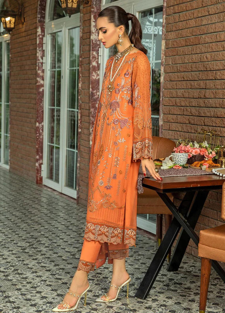 Lamhe By Meeral Embroidered Chiffon Suits Unstitched 3 Piece MRL24LM D-02 Farasha - Formal Collection