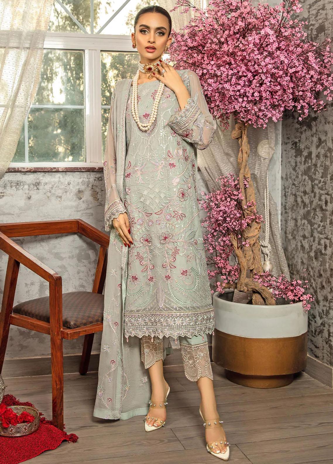 Lehriya By Meeral Embroidered Net Suits Unstitched 3 Piece MRL24L Calina - Formal Collection