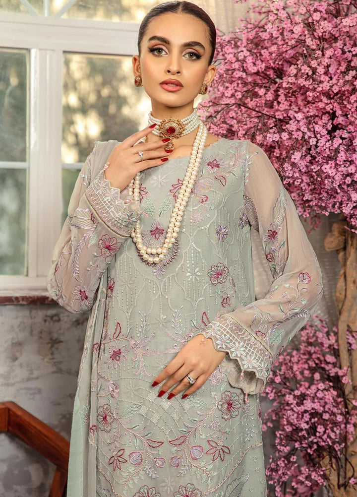 Lamhe By Meeral Embroidered Chiffon Suits Unstitched 3 Piece MRL24LM D-06 Shamrock - Formal Collection