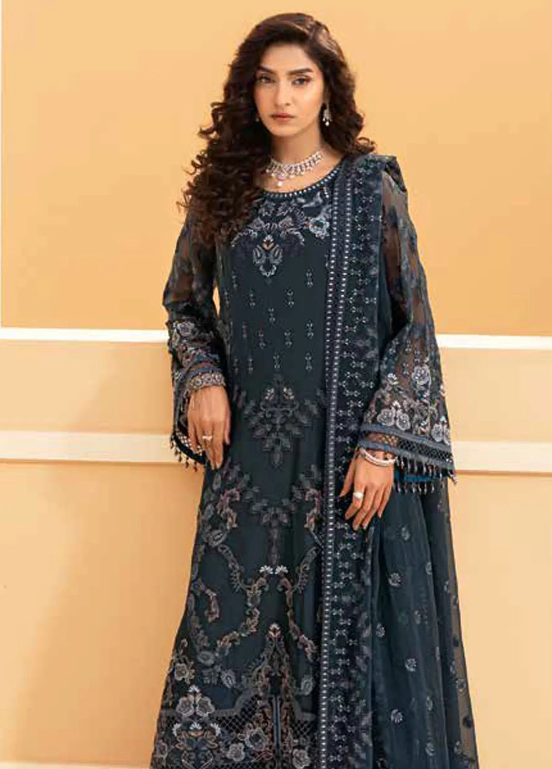 Riwayat by Lamisah Embroidered Chiffon Suits Unstitched 3 Piece LVP25RL R-10 Mint Green - Formals Collection main image 1