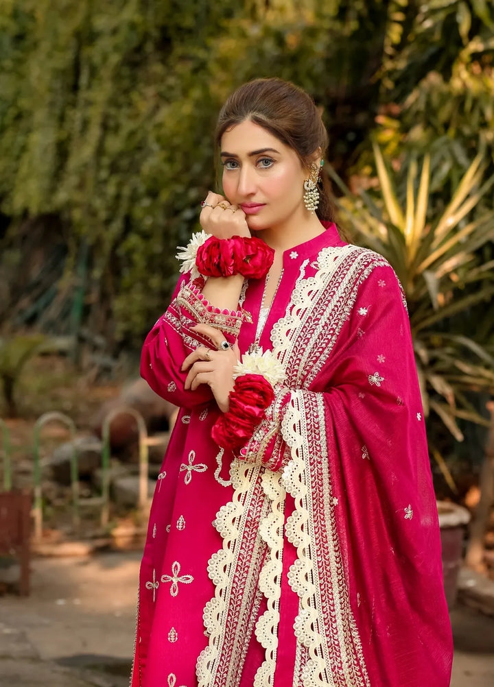 Lamorado Embroidered Cotton Silk Suits Unstitched 3 Piece LMD25UF LWSU-25FE301 - Festive Collection