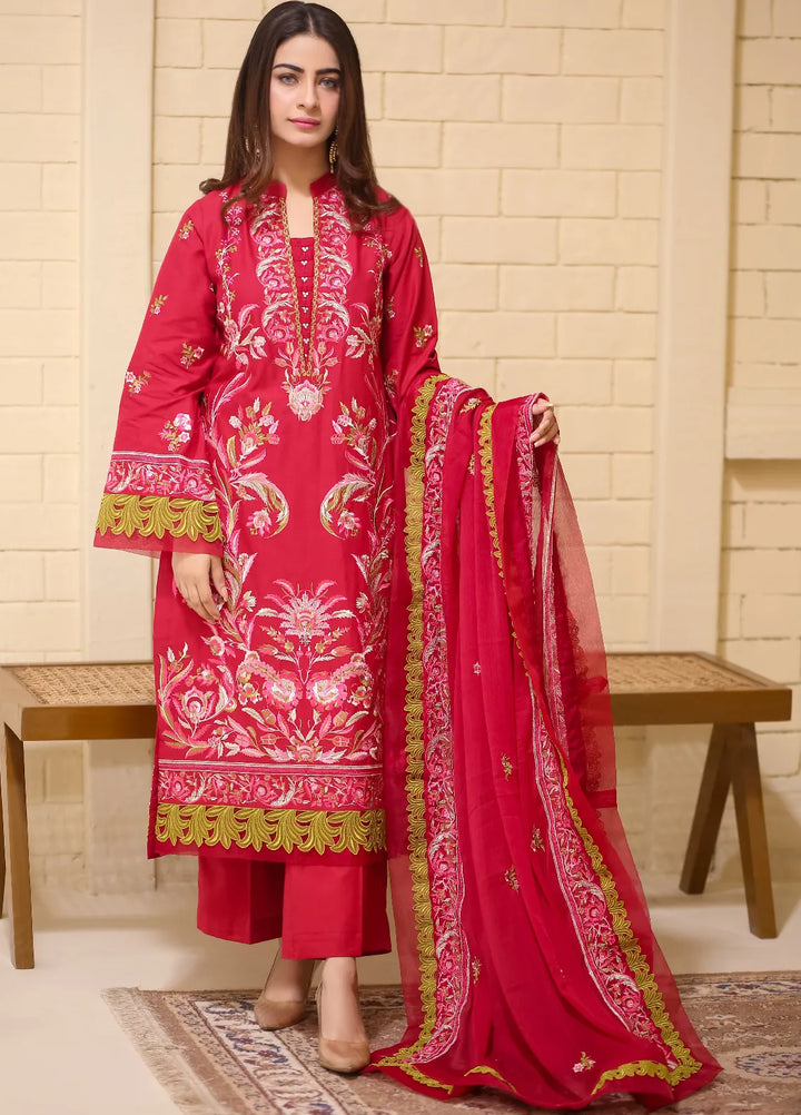 Lamorado Embroidered Lawn Suits Unstitched 3 Piece LMD25UF LWSU-25FE306 - Festive Collection
