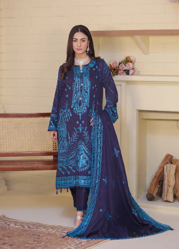 Lamorado Embroidered Raw Silk Suits Unstitched 3 Piece LMD25UF LWSU-25FE305 - Festive Collection