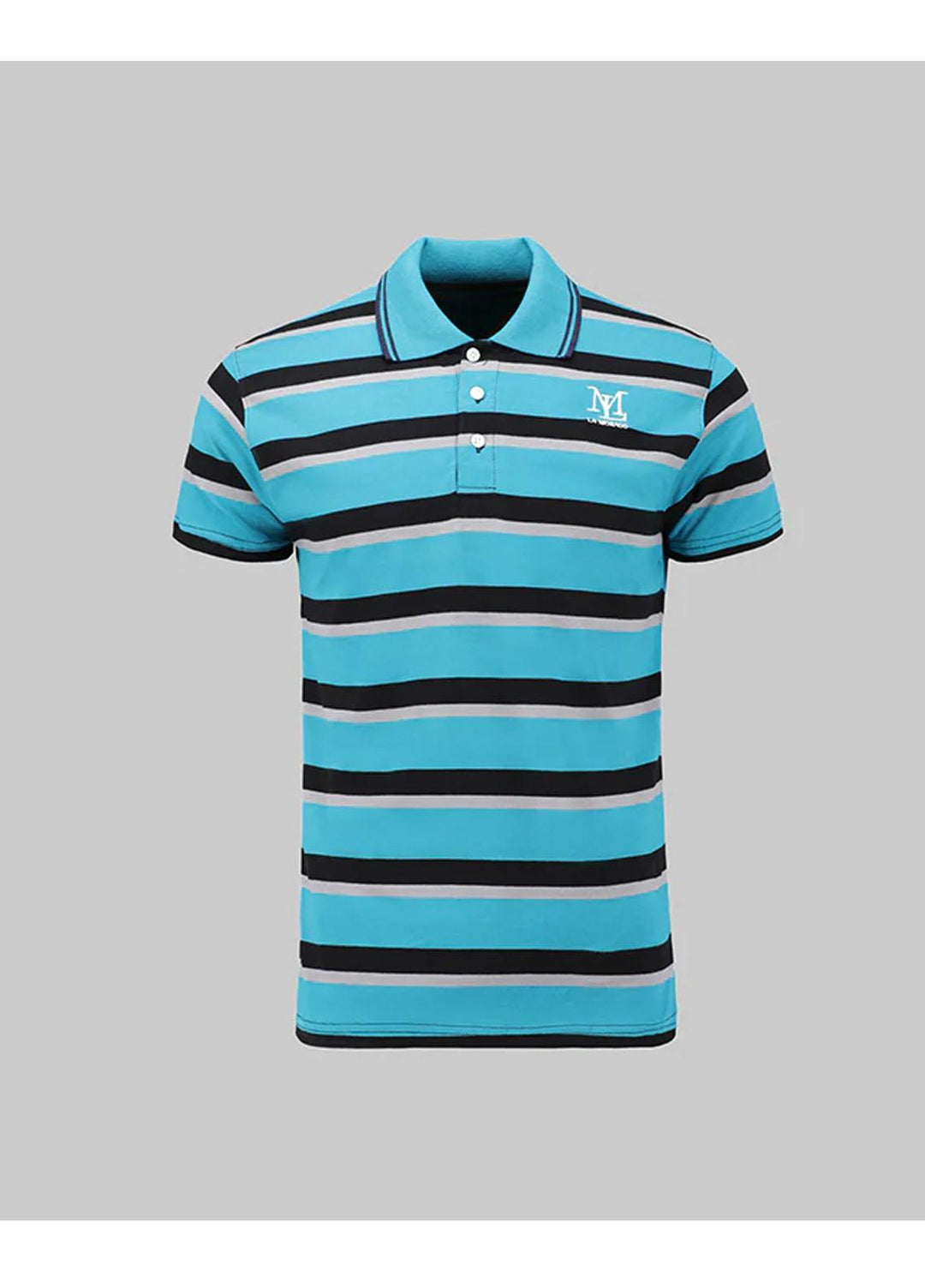 Lamorado Cotton Casual Mens Polo - LMD22M Striped Polo Shirt Navy Blue