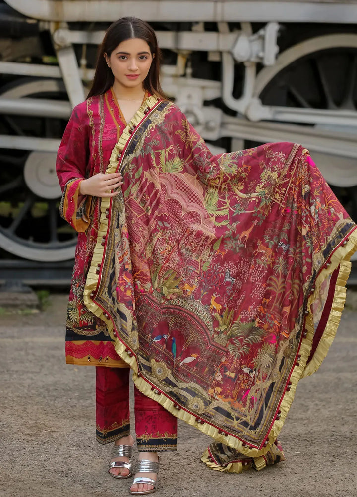 Lamorado Printed Lawn Suit Unstitched 3 Piece LMD25LP LWSU-25P302 - Summer Collection