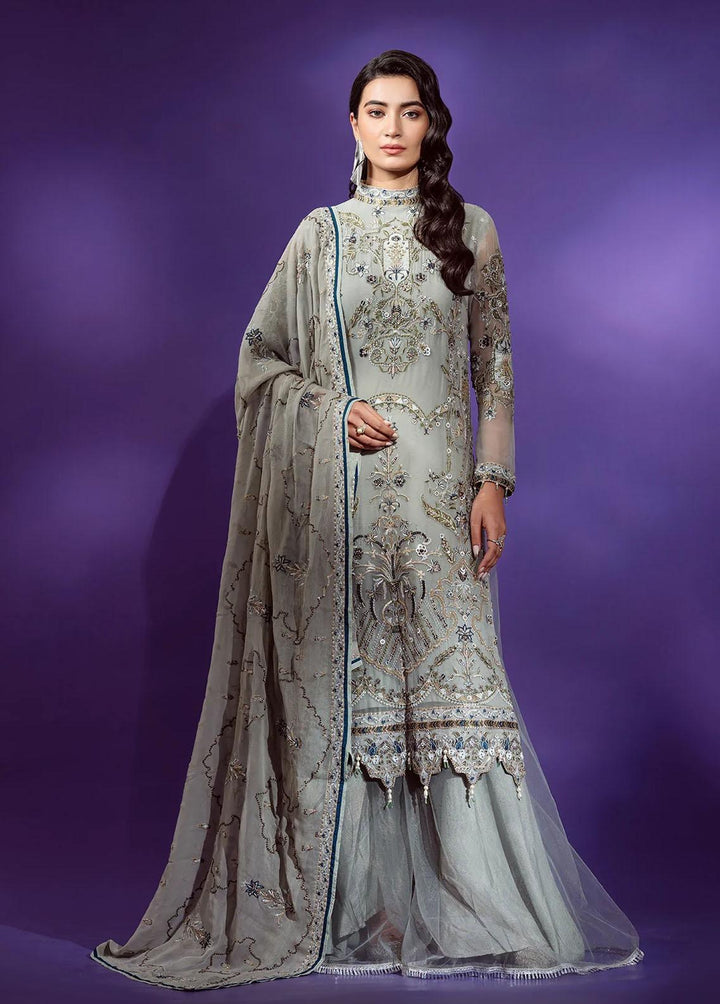 Lamour By Emaan Adeel Embroidered Chiffon Suits Unstitched 3 Piece EA22L LR-03 - Luxury Collection