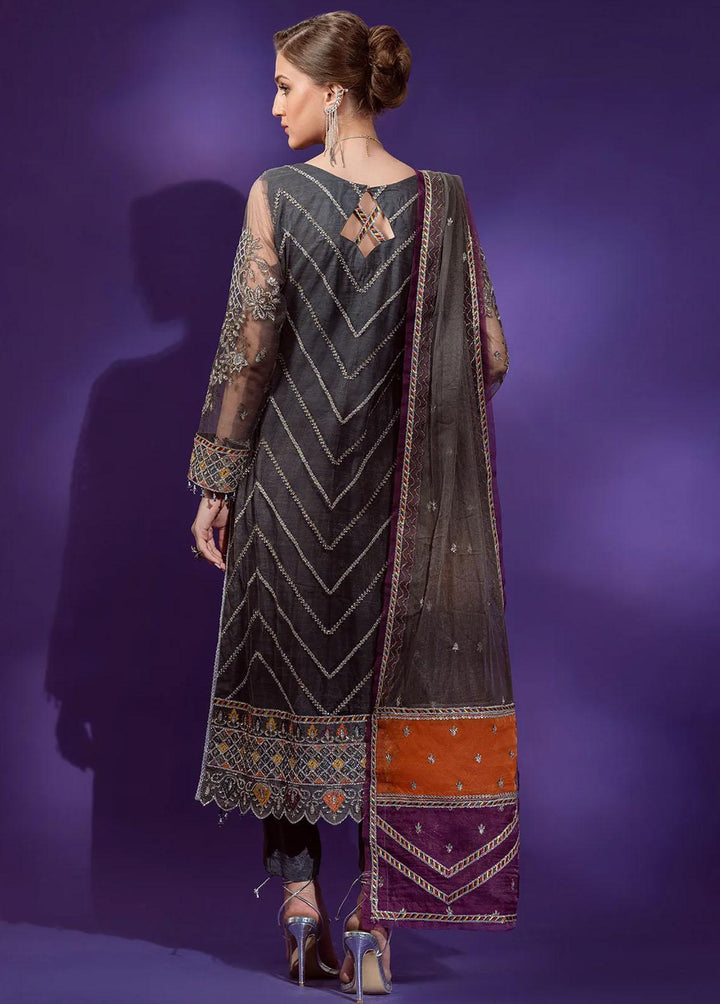 Lamour By Emaan Adeel Embroidered Net Suits Unstitched 3 Piece EA22L LR-09 - Luxury Collection