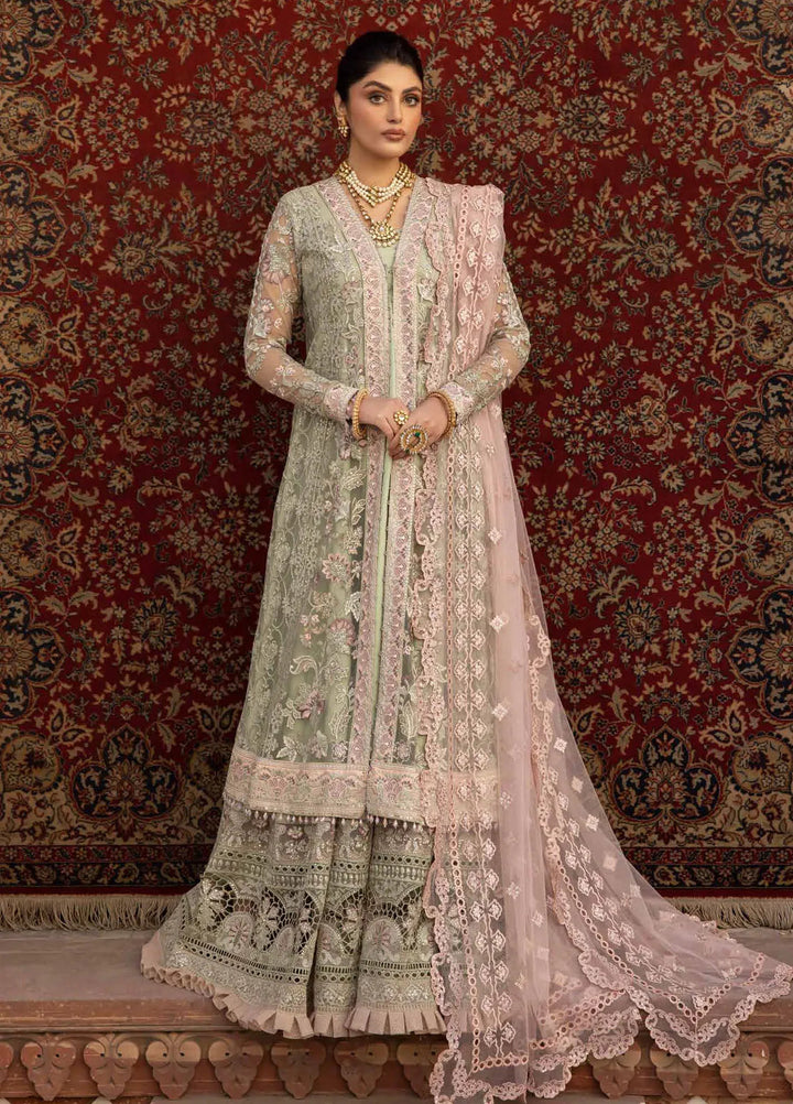 Lavish Premium Embroidered Net Suits Unstitched 3 Piece LVP25UL D-02 Moon Mist - Formal Collection