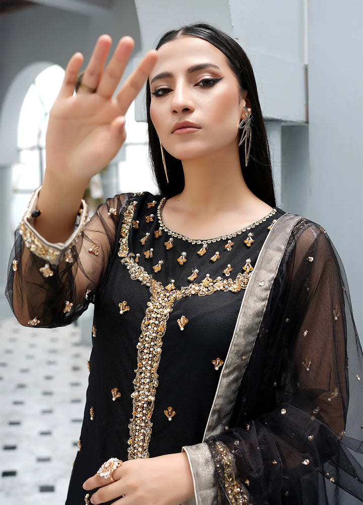 Layout Pret Embroidered Net 4 Piece Suit Camila