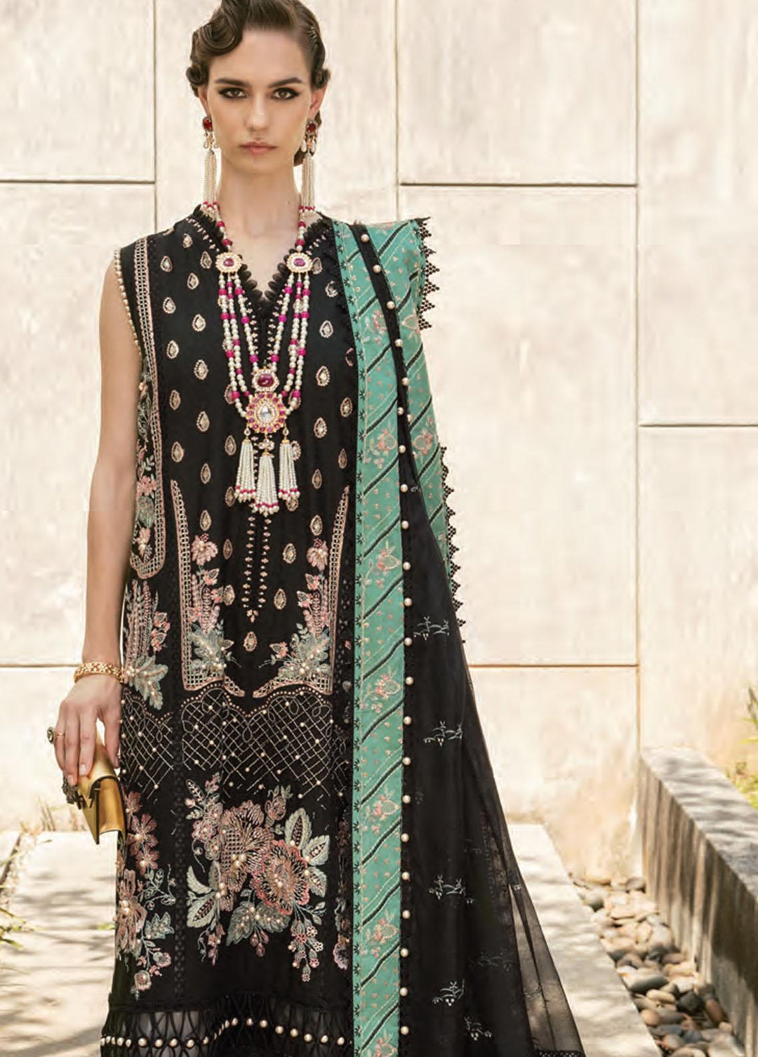 Leilani By Republic WomensWear Embroidered Lawn Suits Unstitched 3 Piece RW22L D1B Alala - Luxury Collection