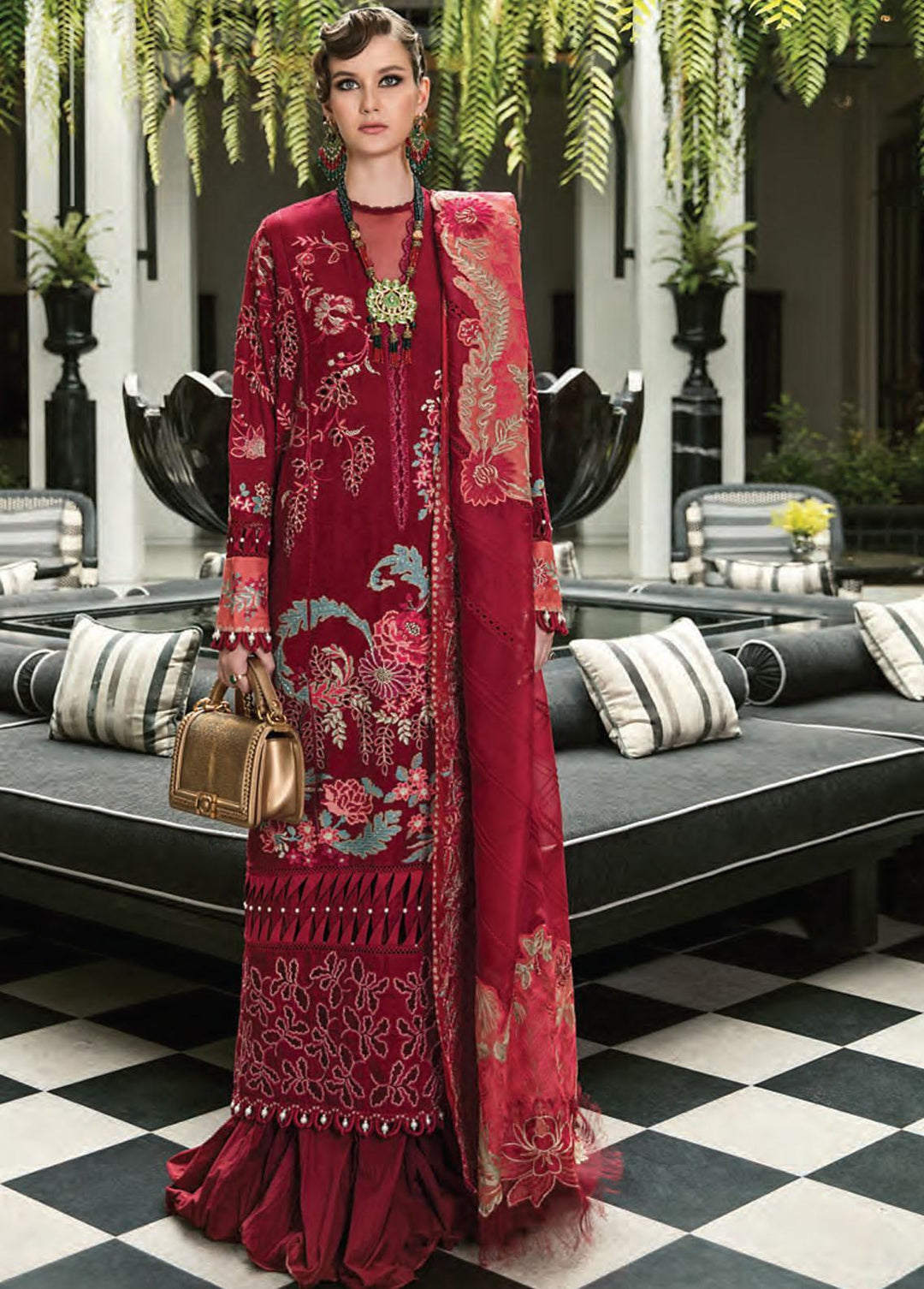 Leilani By Republic WomensWear Embroidered Lawn Suits Unstitched 3 Piece RW22L D3B Mogara - Luxury Collection