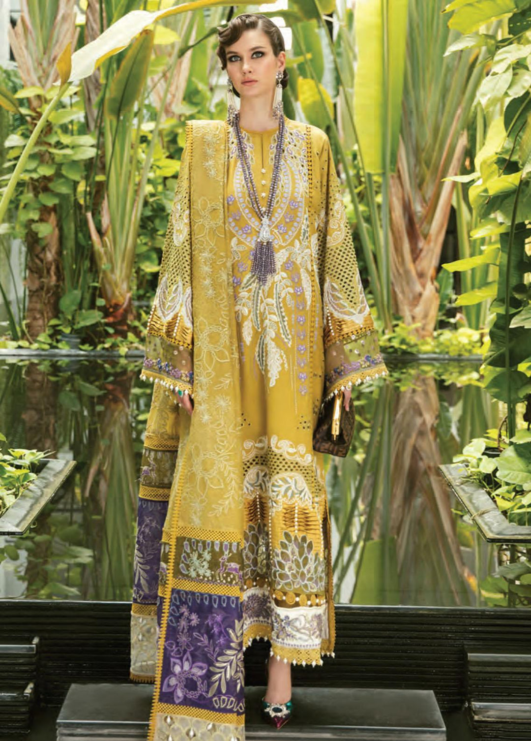 Leilani By Republic WomensWear Embroidered Lawn Suits Unstitched 3 Piece RW22L D5B Melati - Luxury Collection