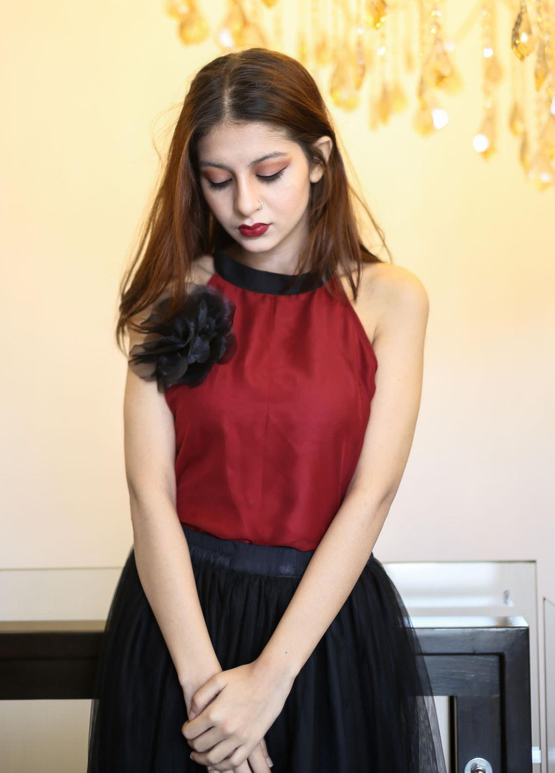 Lenaim Luxury Pret Grip 2 Piece Dress LN22WL B & R