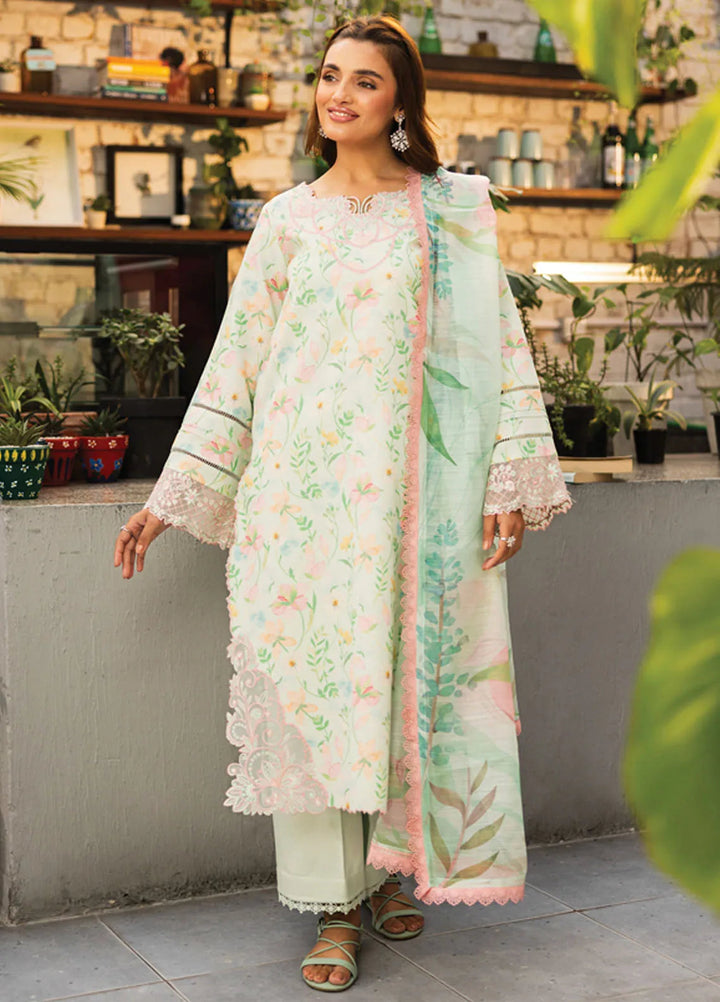 Lifestyle by Rang Rasiya Embroidered Lawn Suits Unstitched 3 Piece RR25LS D-13 Sage - Summer Collection