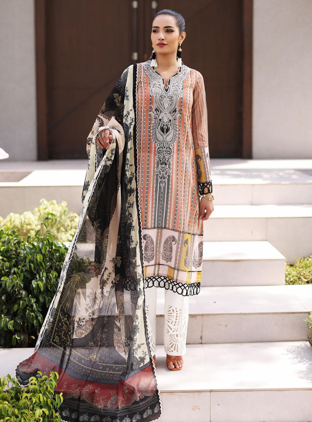 Lila By Sable Vogue Embroidered Lawn Suits Unstitched 2 Piece SV22L SAL-10-B - Summer Collection