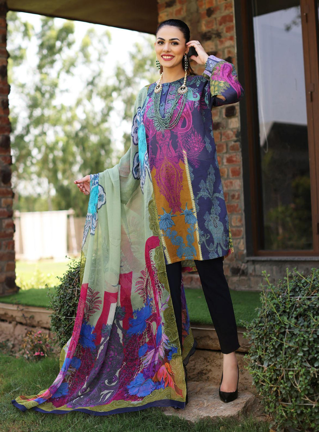 Lila By Sable Vogue Embroidered Lawn Suits Unstitched 2 Piece SV22L SAL-21 A- Summer Collection