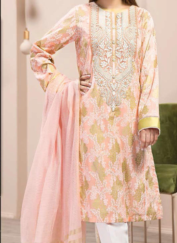 LimeLight Embroidered Lawn Suits Unstitched 2 Piece LL21E U0882 Pink - Summer Collection