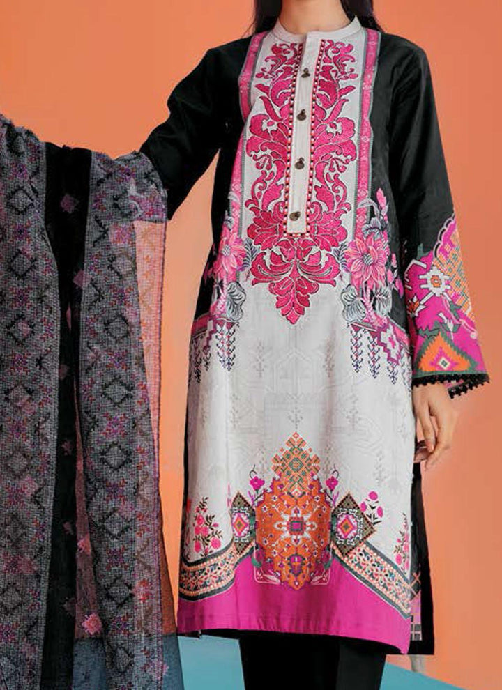 LimeLight Embroidered Lawn Suits Unstitched 2 Piece LL21E U0885 Black - Summer Collection