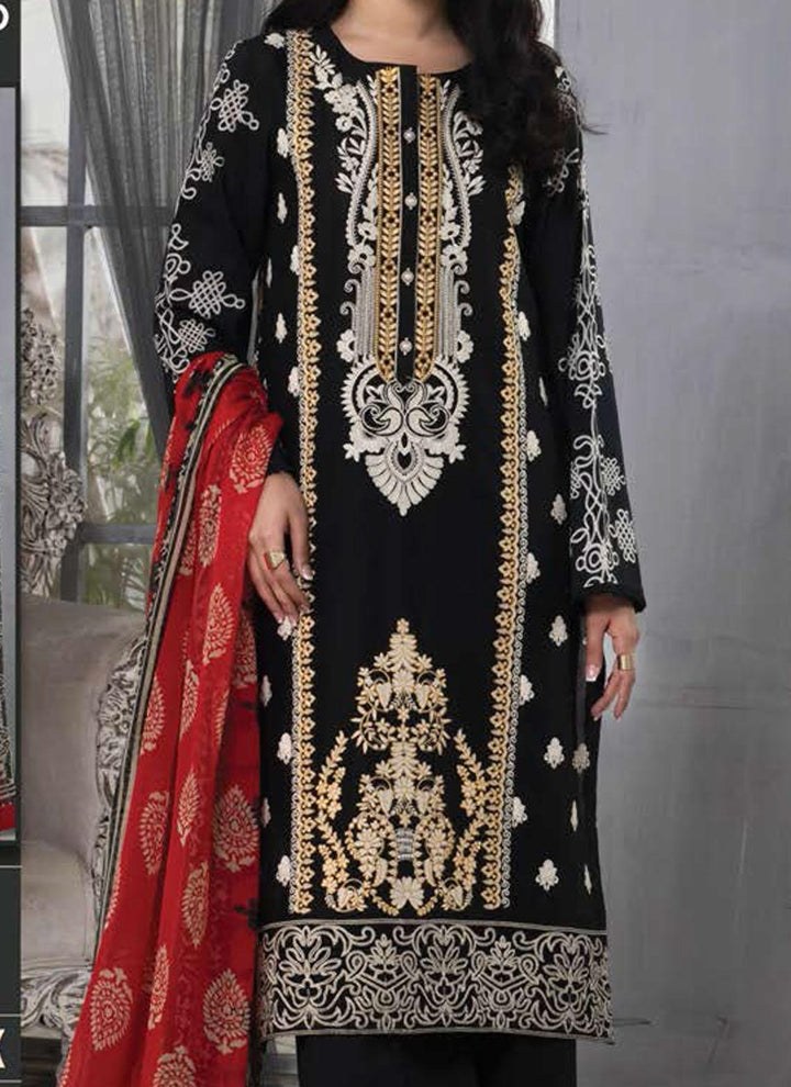 LimeLight Embroidered Lawn Suits Unstitched 2 Piece LL21E U1231 Black - Summer Collection
