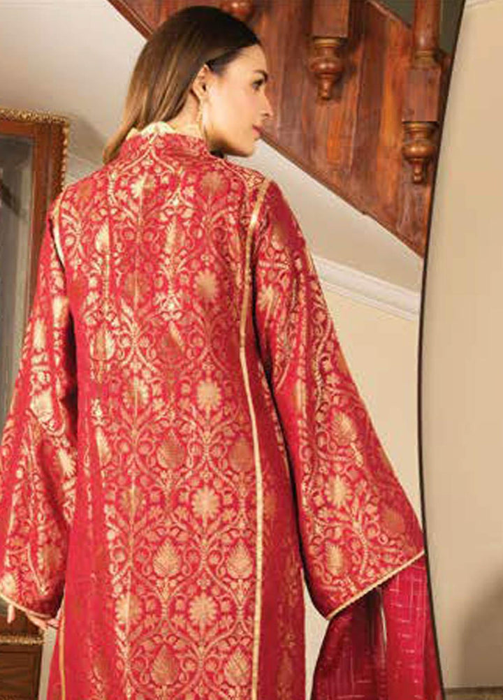 LimeLight Printed Jacquard Suits Unstitched 2 Piece LL21S U-1098 RED - Summer Collection