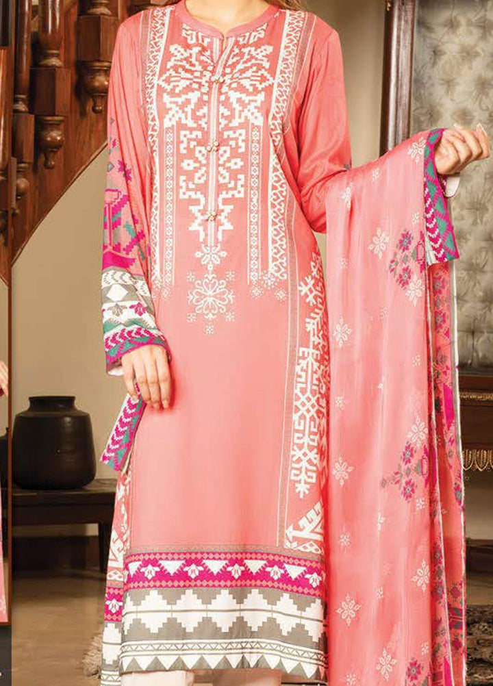 LimeLight Printed Lawn Suits Unstitched 2 Piece LL21S U-1143 CORAL - Summer Collection