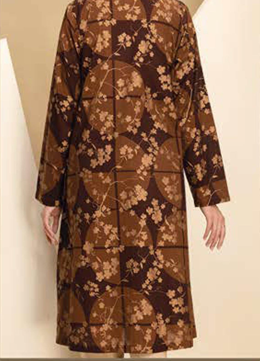 LimeLight Printed Lawn  Unstitched Kurties LL21S U-1169 CHOCOLATE - Summer Collection