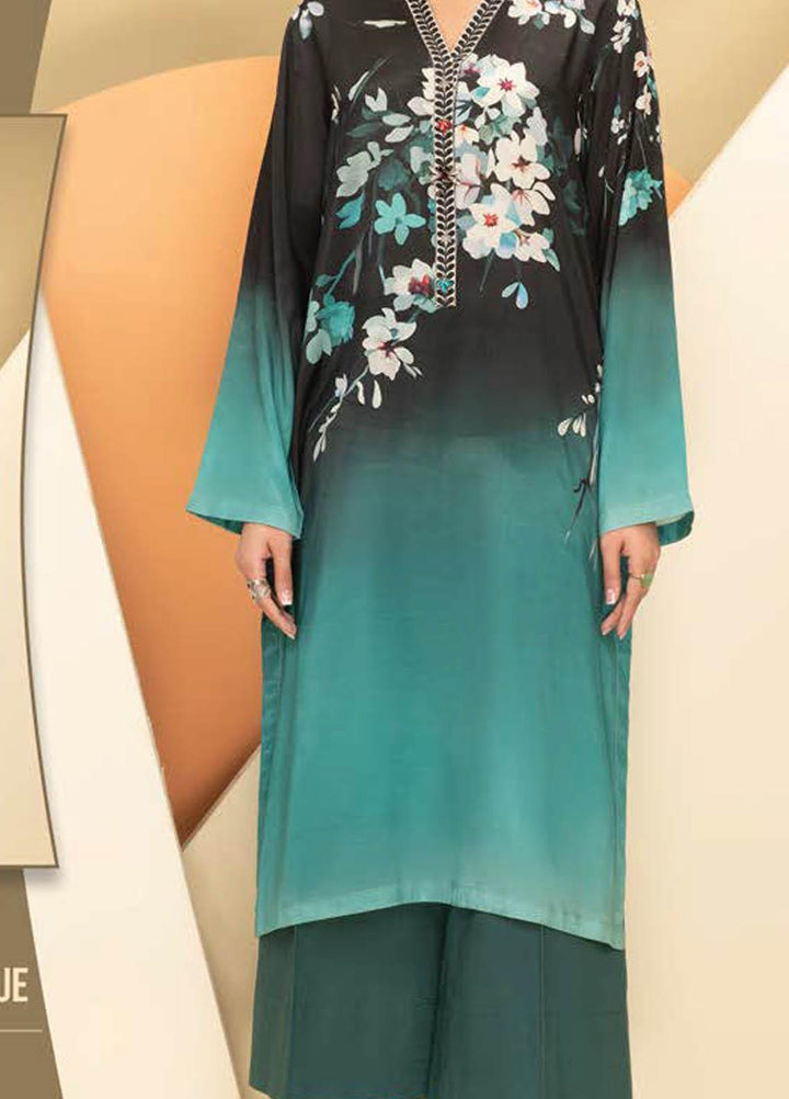 LimeLight Printed Silk  Unstitched Kurties LL21S U-1208 BLUE - Summer Collection