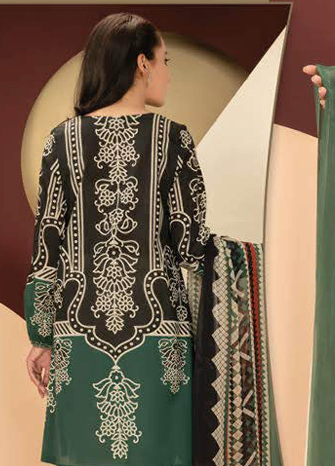 LimeLight Printed Lawn Suits Unstitched 2 Piece LL21S U-1239 BLACK - Summer Collection